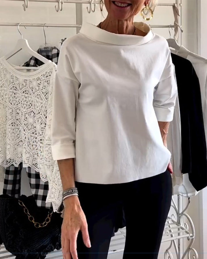 Lara - Top Casual Monocromatico Elegante