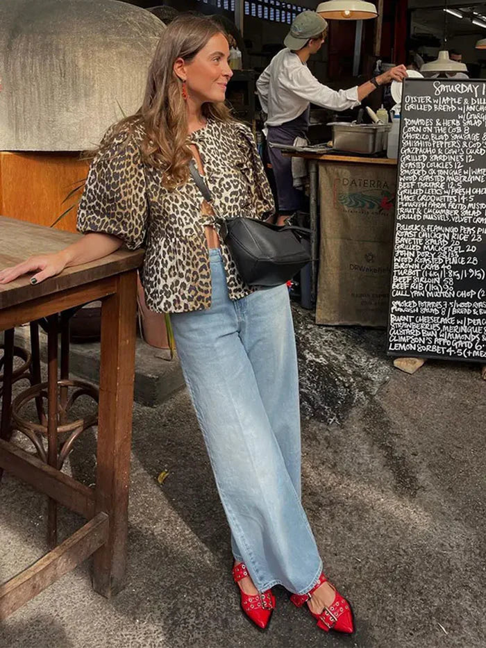 Gisou - Top alla Moda con Maniche Puffed