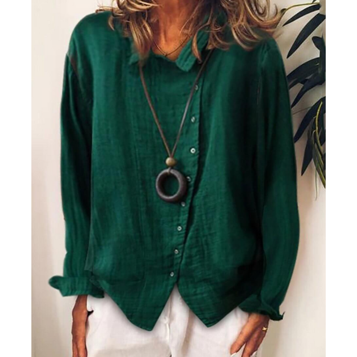 Camicia da donna a maniche lunghe button-down - comfort ed eleganza per tutti i giorni
