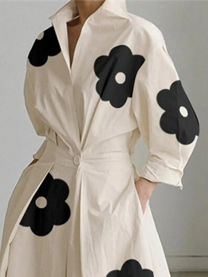 <html>L'Elodie - Elegante Vestito Midi a Righe in Stampa Floreale per Donne</html>