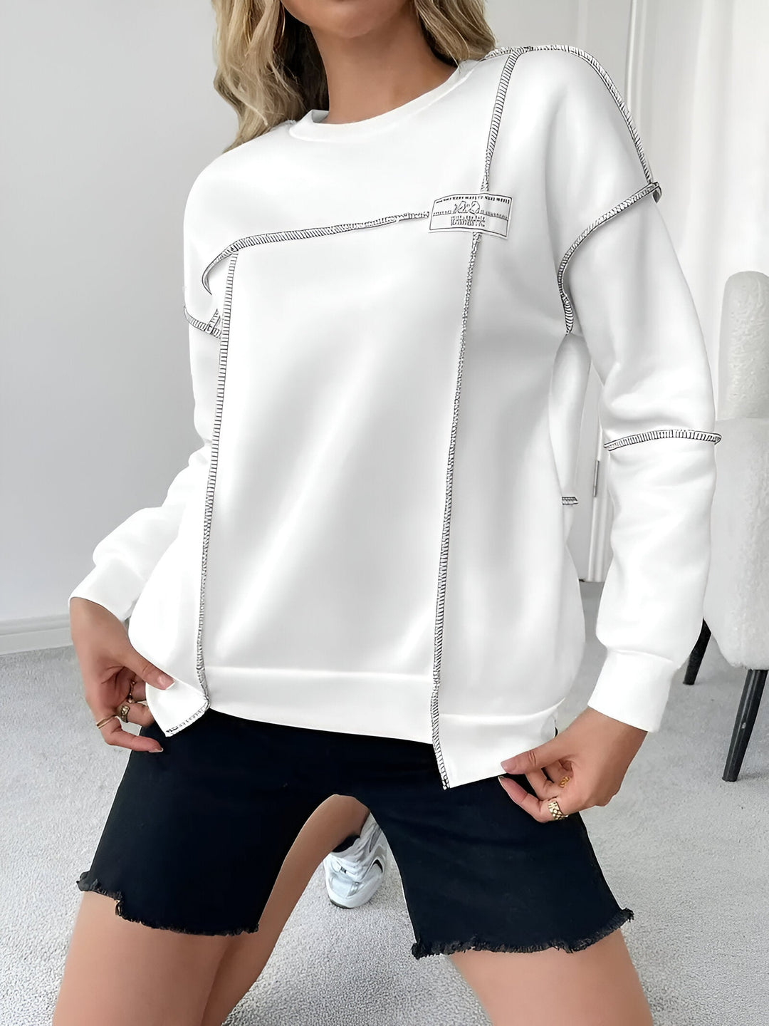 Céline - Trendy Asymmetrisches Ripp-Sweatshirt mit Kapuze