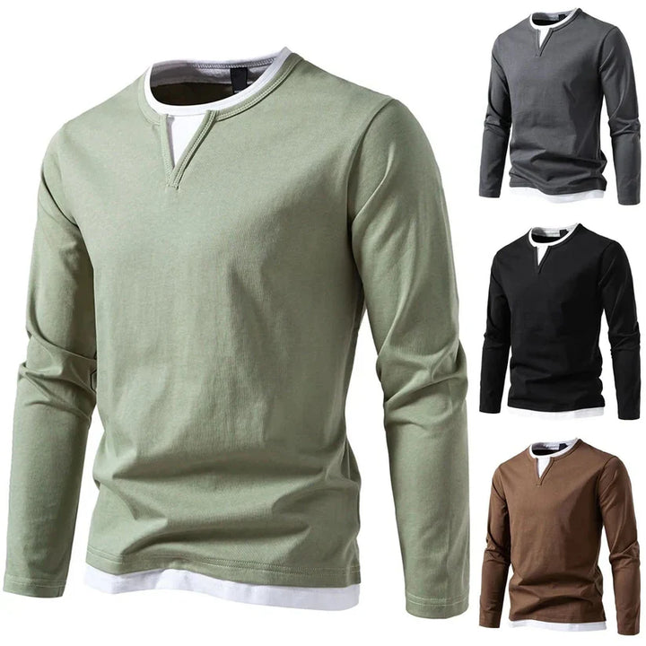 Sergio™ – Maglione a maniche lunghe con scollo a V