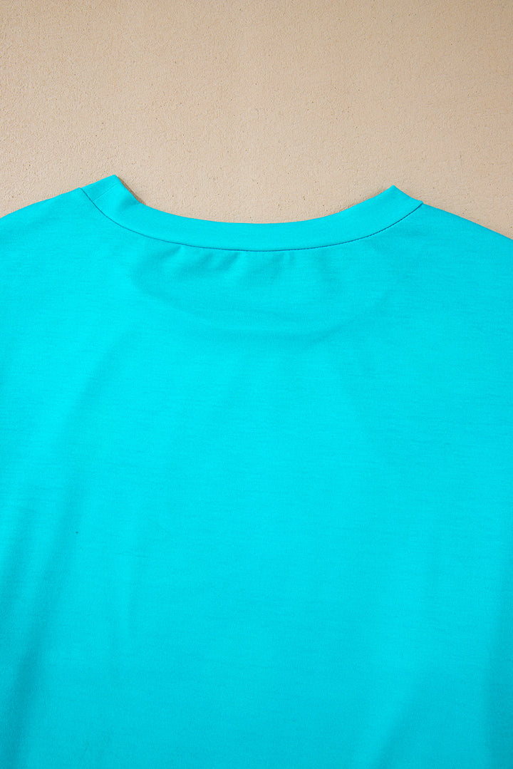 Elora - Blusa Floreale Blu Celeste per un Look Rinfrescante
