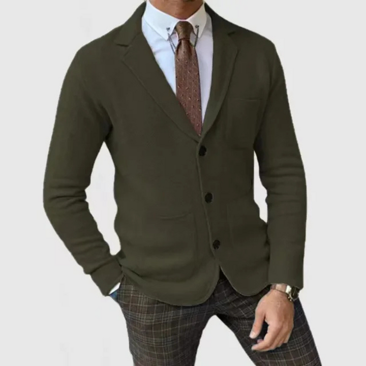 Blazer da uomo in maglia slim fit dal design contemporaneo