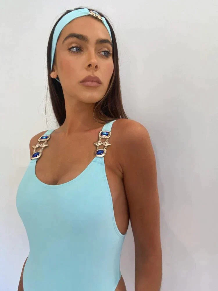 Caleah Luxe Badpak con siergespieghi per un look elegante e sportivo
