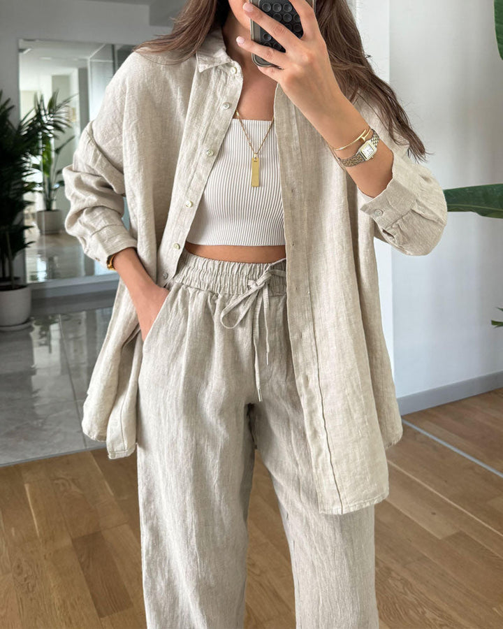 Luna - Set Blusa e Pantaloni Luxe per un Look Stilosamente Rilassato
