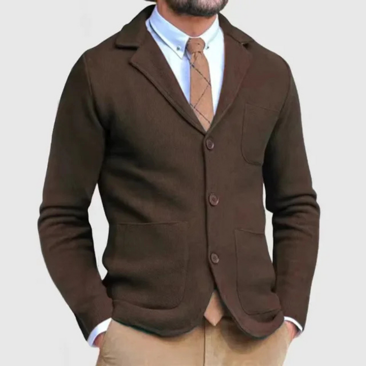 Blazer da uomo in maglia slim fit dal design contemporaneo