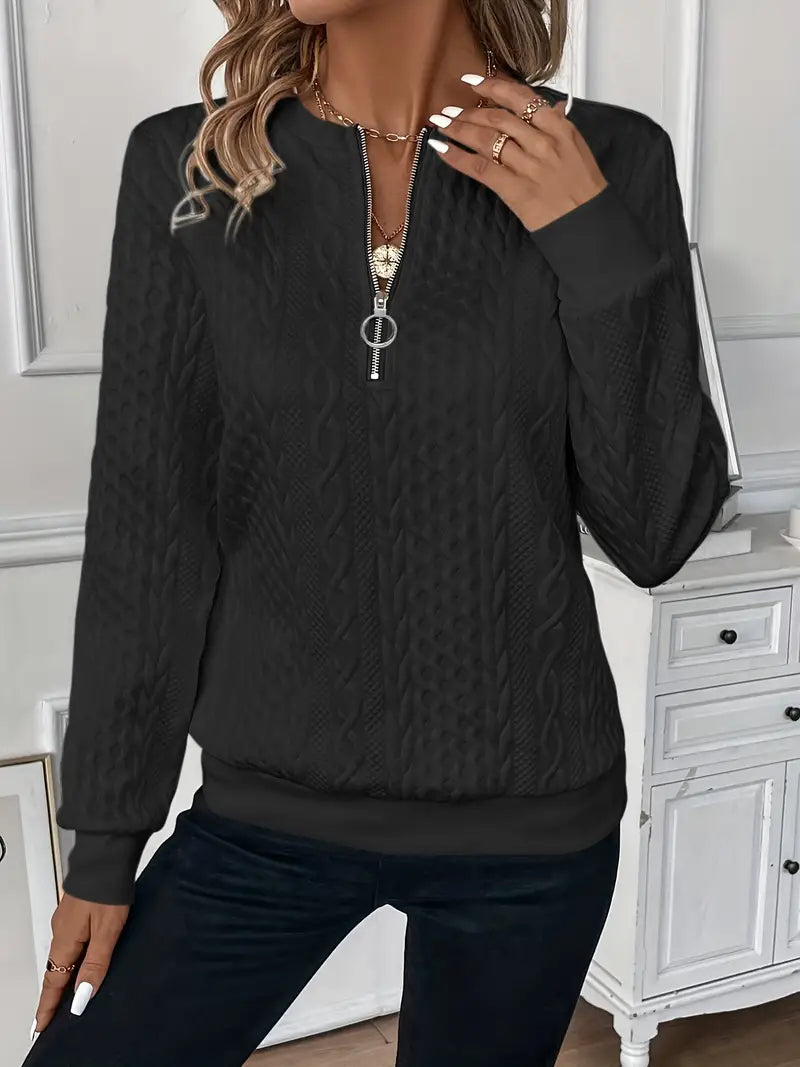 Stefania™  - Maglione con cerniera di tendenza
