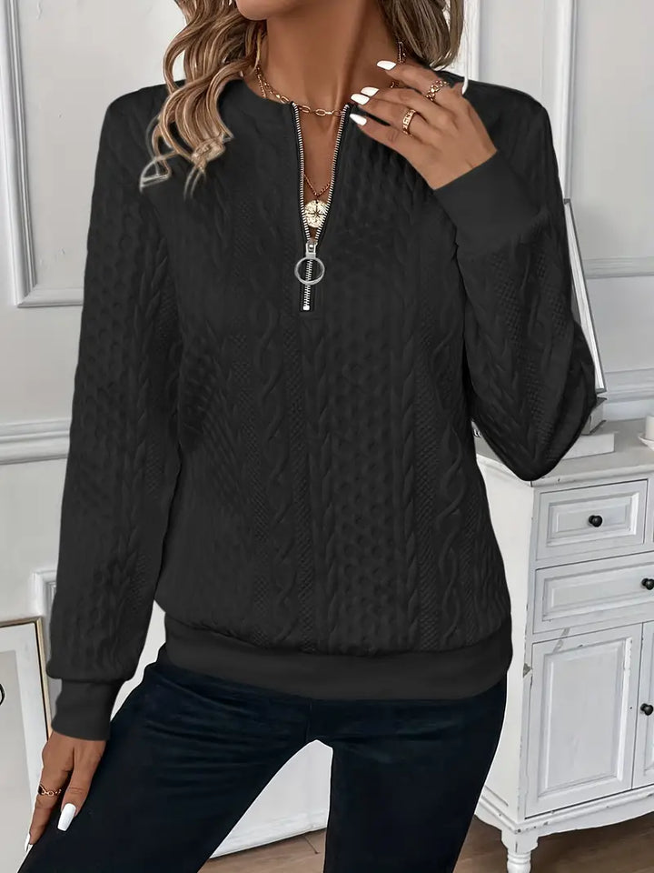 Stefania™  - Maglione con cerniera di tendenza