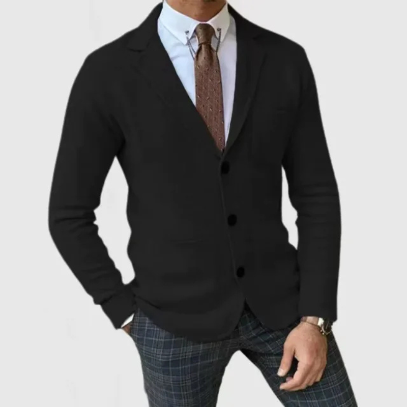 Blazer da uomo in maglia slim fit dal design contemporaneo