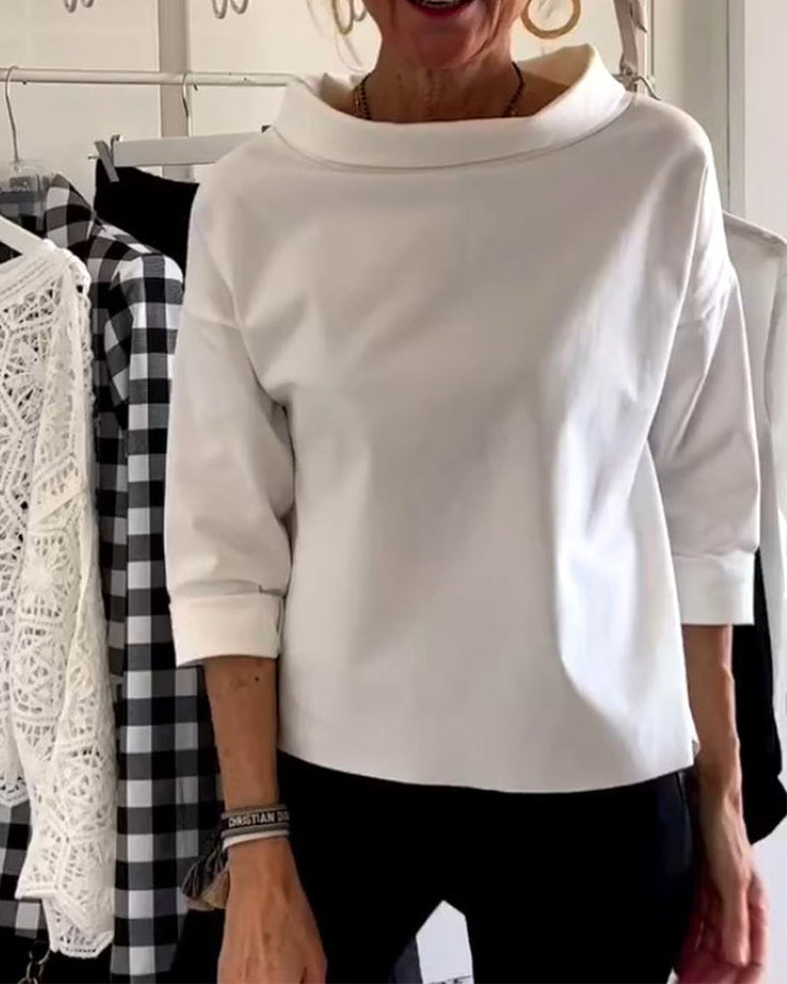 Lara - Top Casual Monocromatico Elegante