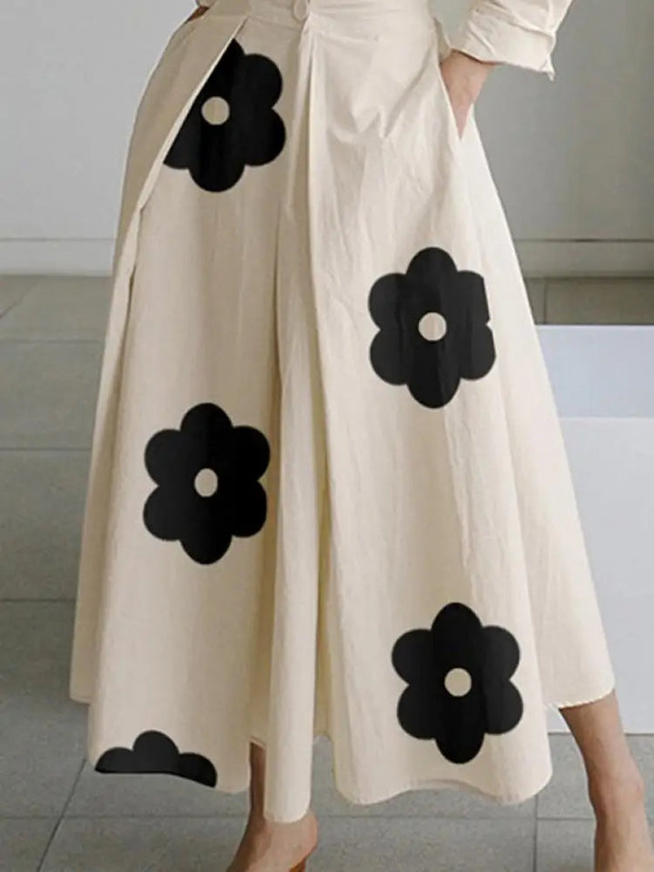 <html>L'Elodie - Elegante Vestito Midi a Righe in Stampa Floreale per Donne</html>