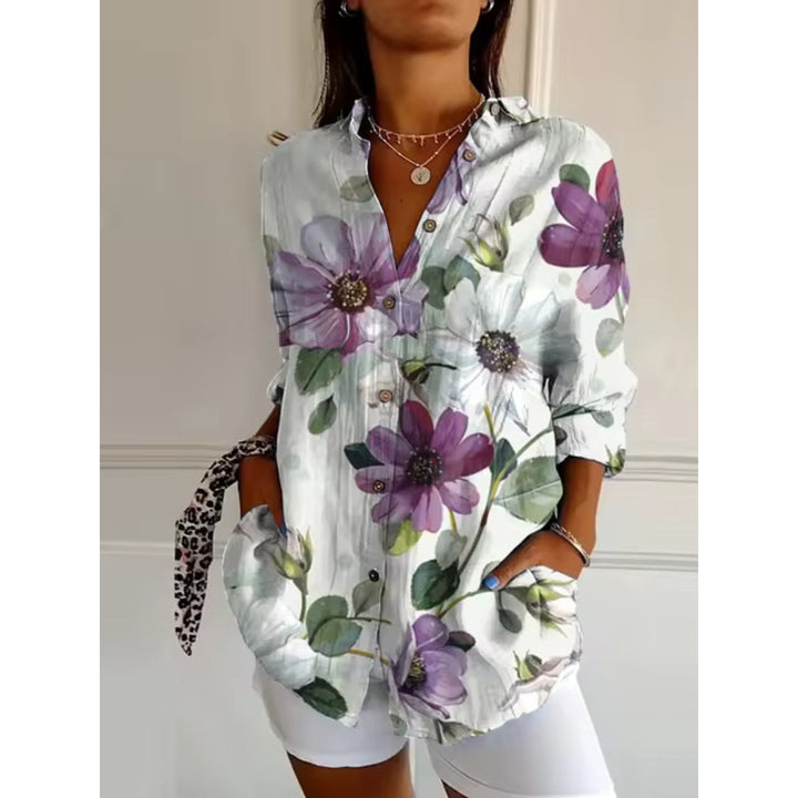Elegante abito floreale da donna con maniche lunghe - eleganza e comfort per tutti i giorni