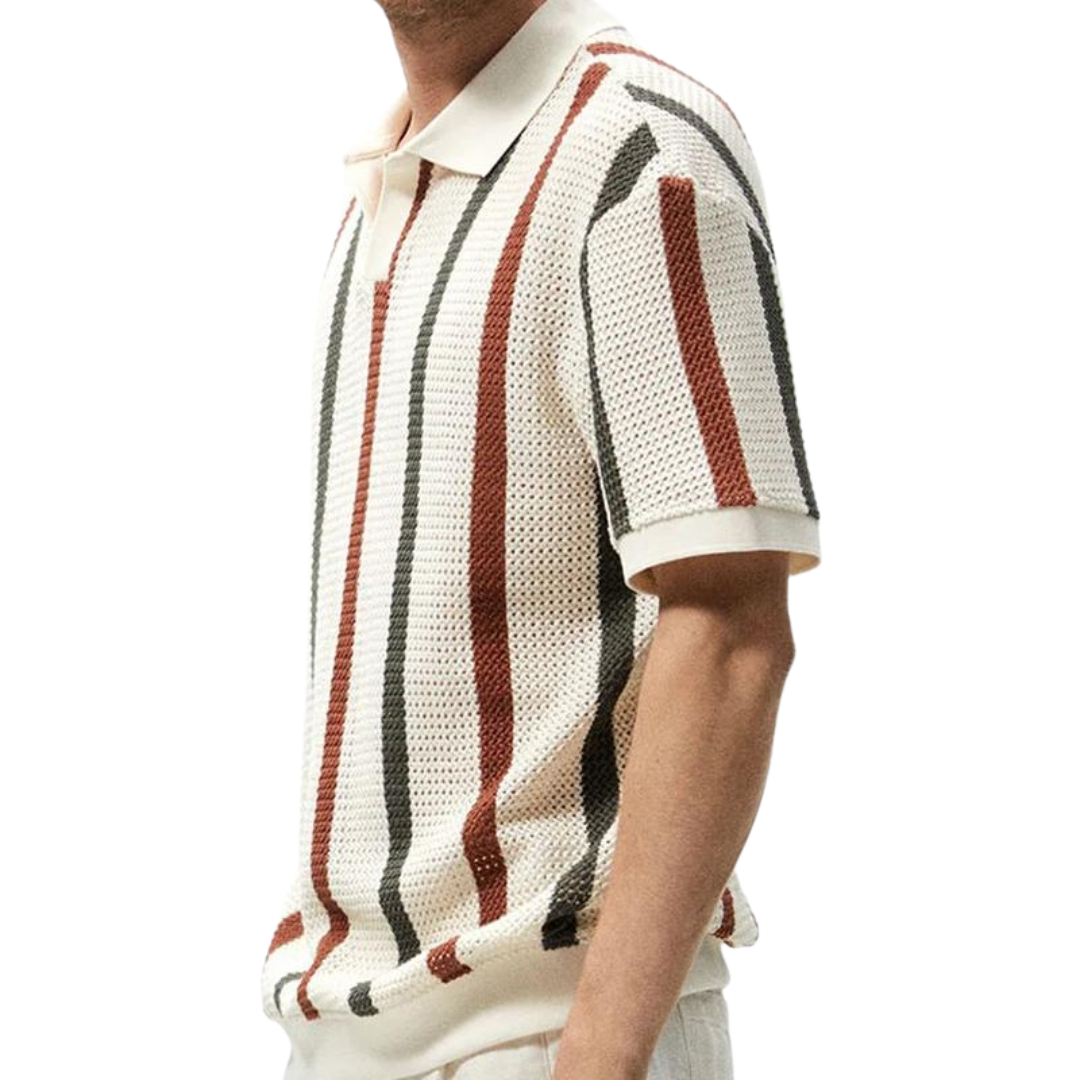 Elegante polo da uomo con righe di tendenza - comfort e stile per tutti i giorni