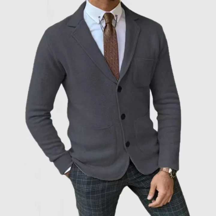 Blazer da uomo in maglia slim fit dal design contemporaneo