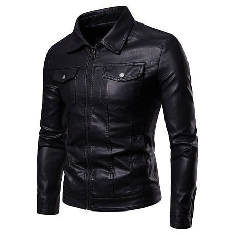 Giacca da moto Bernardo da uomo dal design classico nero: una combinazione di eleganza e funzionalità.