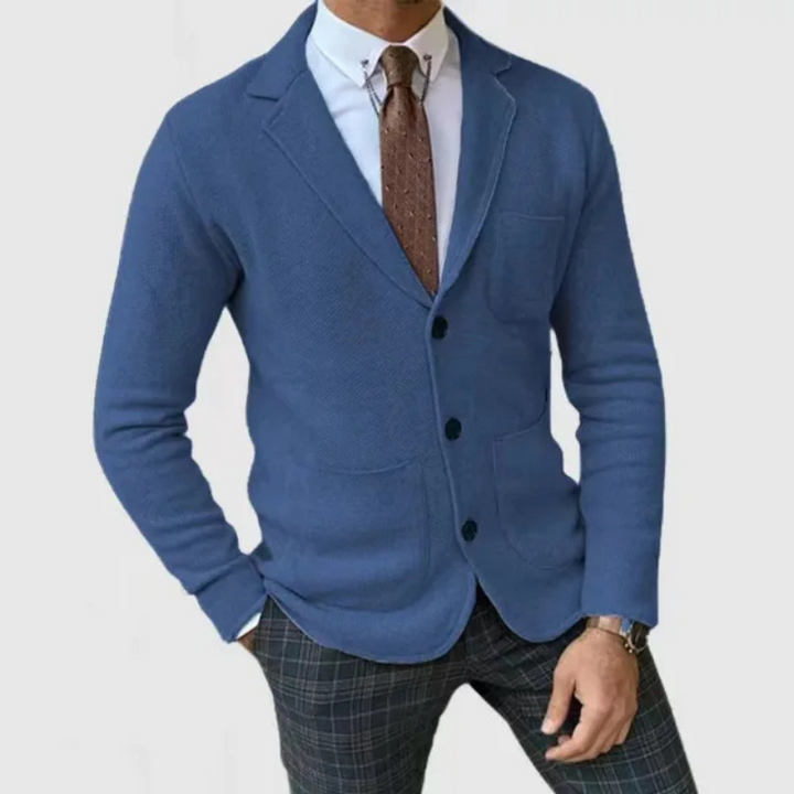 Blazer da uomo in maglia slim fit dal design contemporaneo