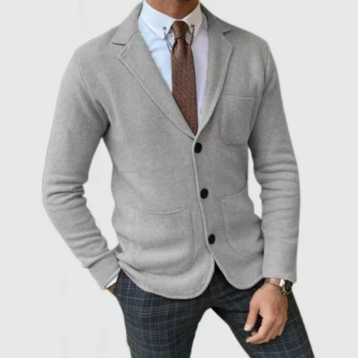 Blazer da uomo in maglia slim fit dal design contemporaneo