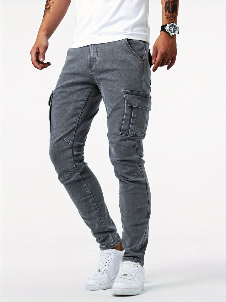 Pantaloni cargo da uomo eleganti e confortevoli, elasticizzati - una combinazione di funzionalità e design alla moda