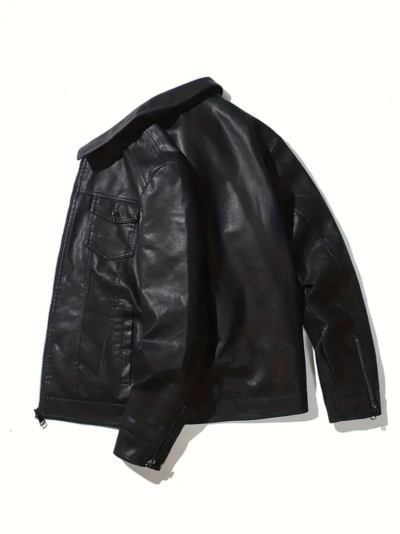 Giacca da moto Bernardo da uomo dal design classico nero: una combinazione di eleganza e funzionalità.