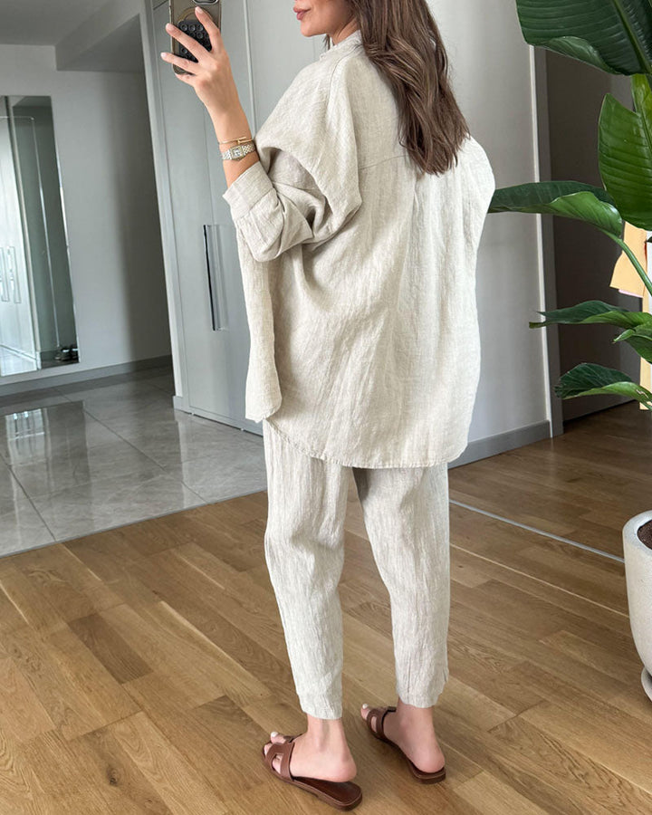 Luna - Set Blusa e Pantaloni Luxe per un Look Stilosamente Rilassato