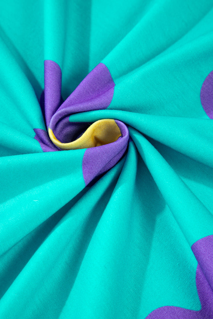 Elora - Blusa Floreale Blu Celeste per un Look Rinfrescante