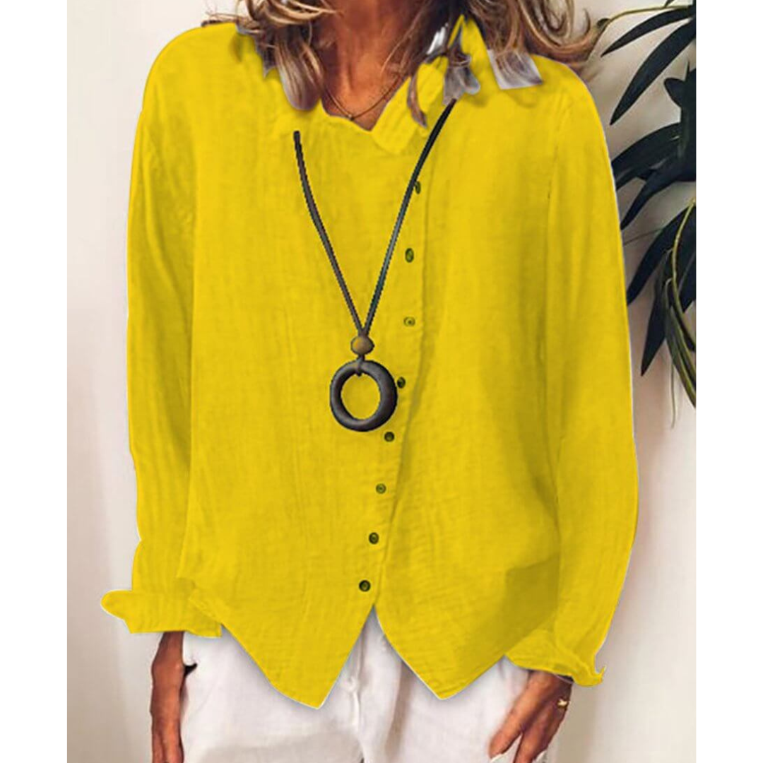 Camicia da donna a maniche lunghe button-down - comfort ed eleganza per tutti i giorni
