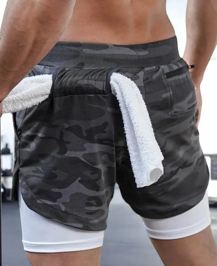 VIQA Pantaloncini sportivi 2 in 1 da uomo ad asciugatura rapida con pratiche tasche - leggeri, comodi e ideali per le giornate attive