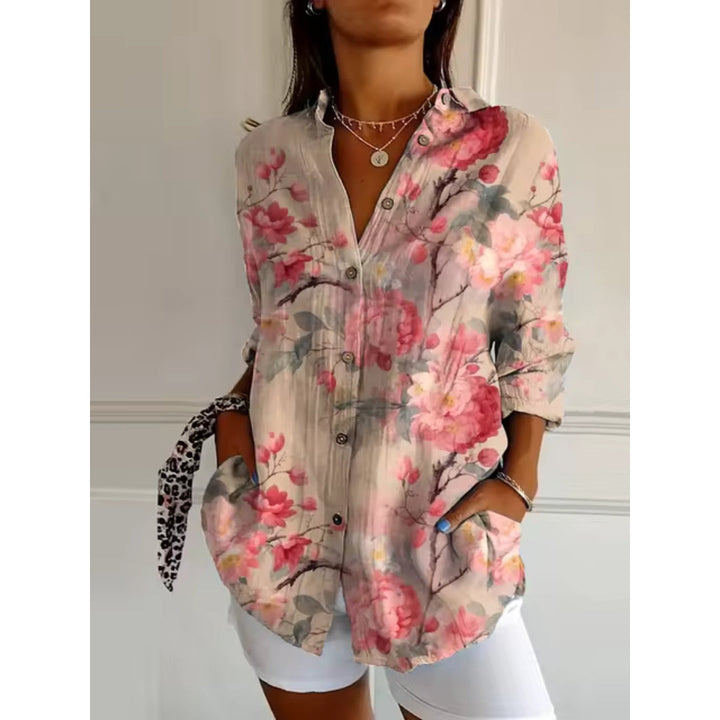 Elegante abito floreale da donna con maniche lunghe - eleganza e comfort per tutti i giorni