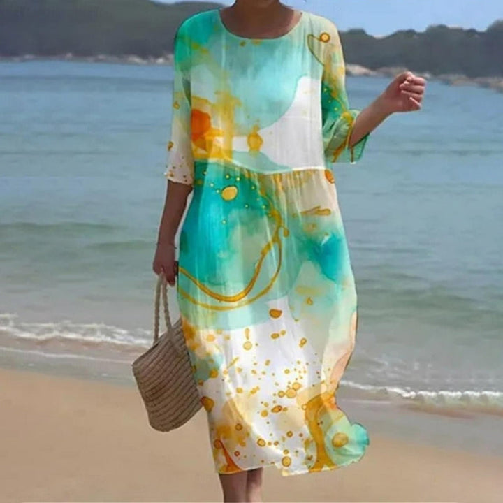 <html><body><p>Peggy - Elegante abito midi con un'incantevole stampa floreale per donne</p></body></html>