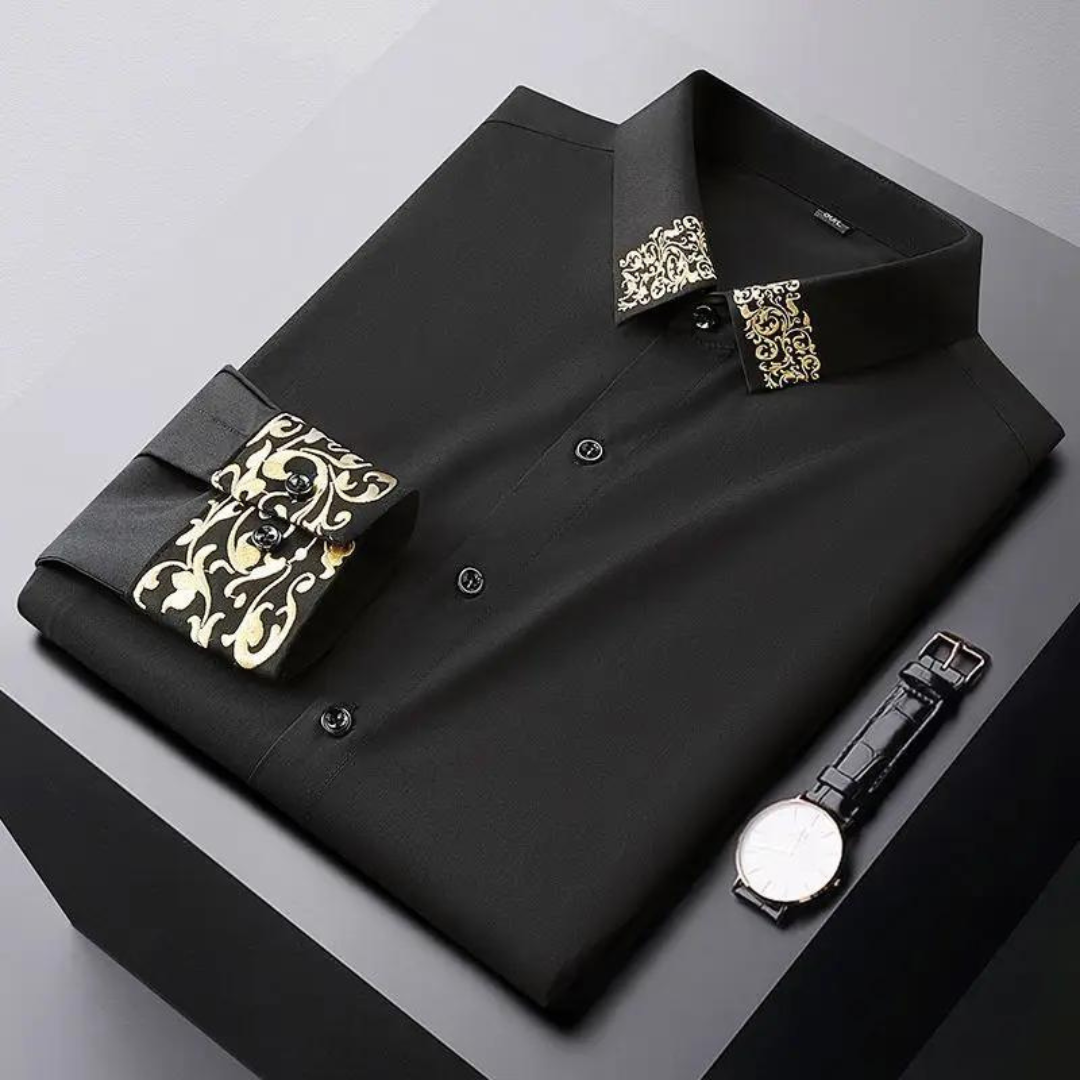 Elegante camicia da uomo con motivo giapponese dal design raffinato