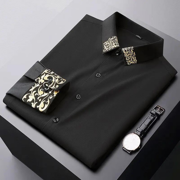 Elegante camicia da uomo con motivo giapponese dal design raffinato