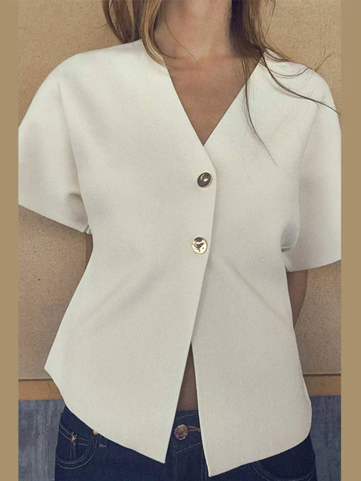 Top in maglia a V elegante di Claribel