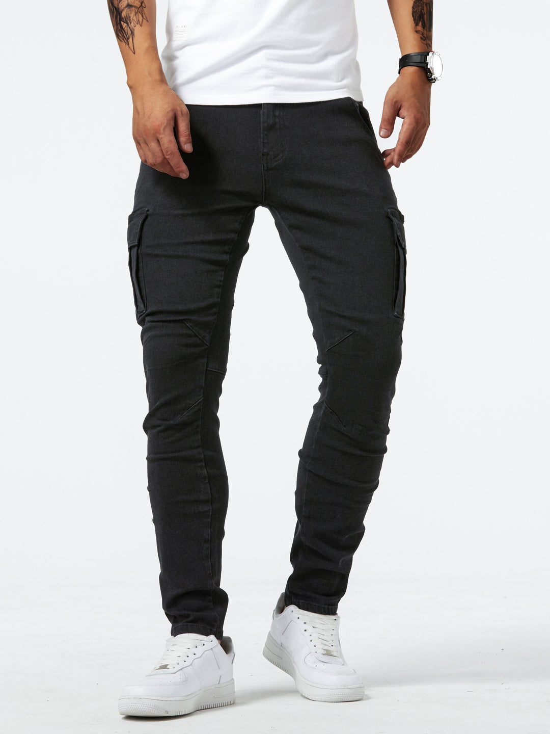 Pantaloni cargo da uomo eleganti e confortevoli, elasticizzati - una combinazione di funzionalità e design alla moda