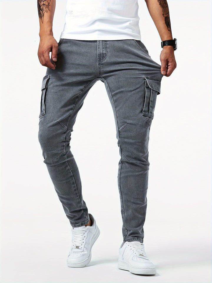 Pantaloni cargo da uomo eleganti e confortevoli, elasticizzati - una combinazione di funzionalità e design alla moda