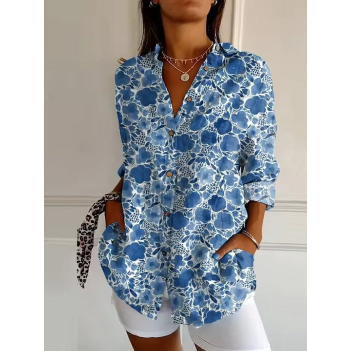 Elegante abito floreale da donna con maniche lunghe - eleganza e comfort per tutti i giorni