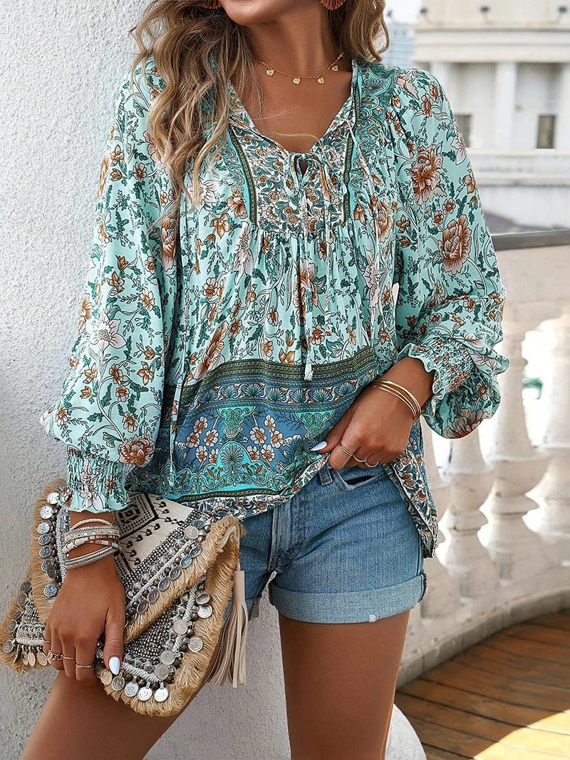 Nynke - Blusa Fiori Raggiante per le Giornate Estive