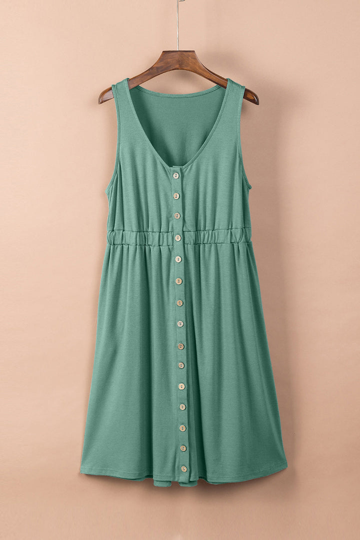 <p>Elena - Abito Senza Maniche Verde Elegante per un Look Fresco</p>