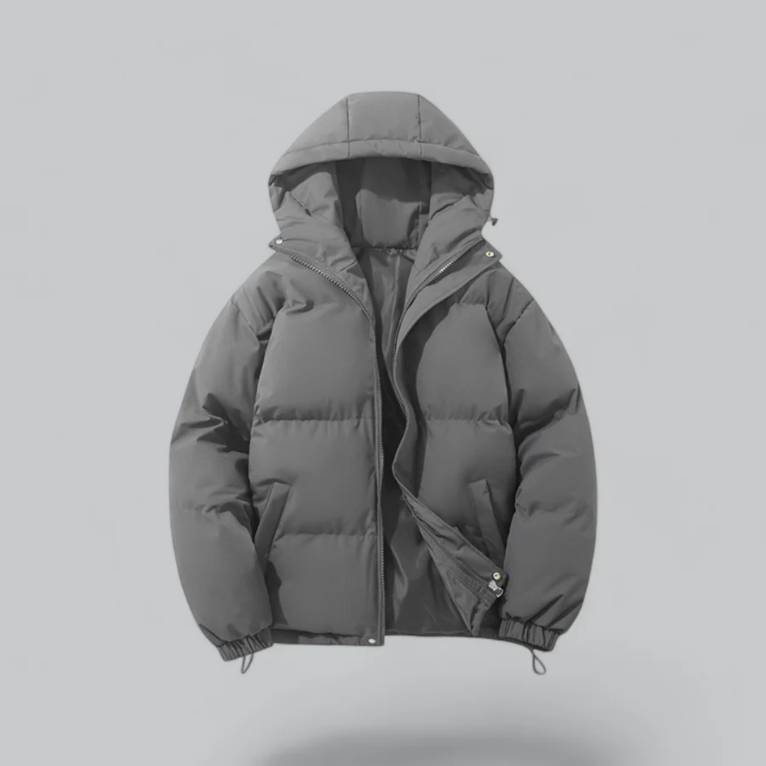 Versatile piumino invernale con zip e cappuccio - uno stile classico per le giornate fredde