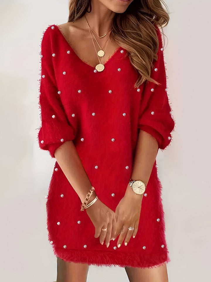 Celestine - Chic Blousejurk met Stijlvolle V-hals