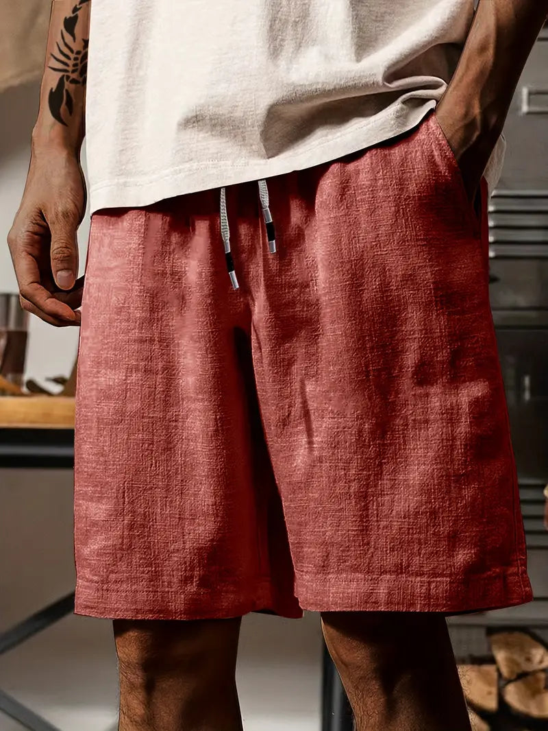 Eleganti pantaloncini estivi da uomo con cordoncino regolabile e struttura morbida e confortevole per ogni uomo