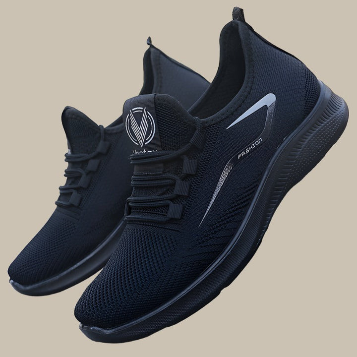 Comode scarpe slip-on nere da uomo con suola ergonomica per il massimo comfort