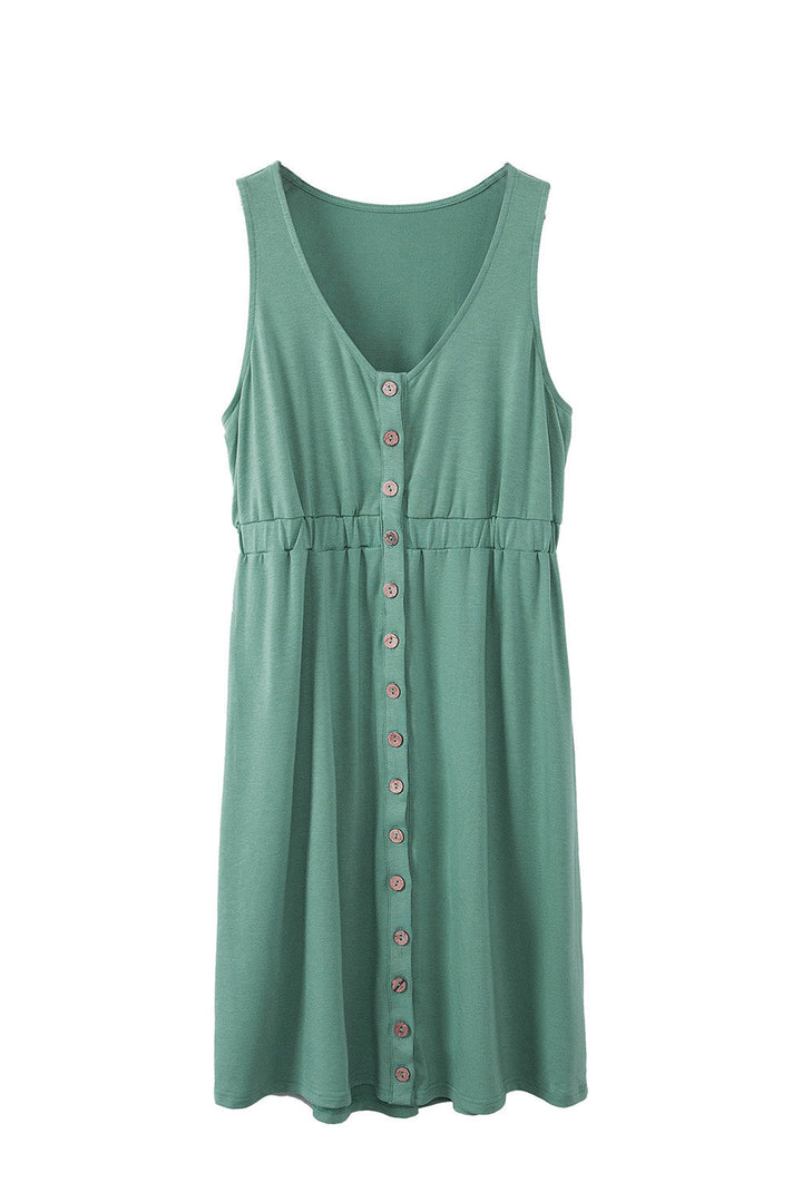 <p>Elena - Abito Senza Maniche Verde Elegante per un Look Fresco</p>