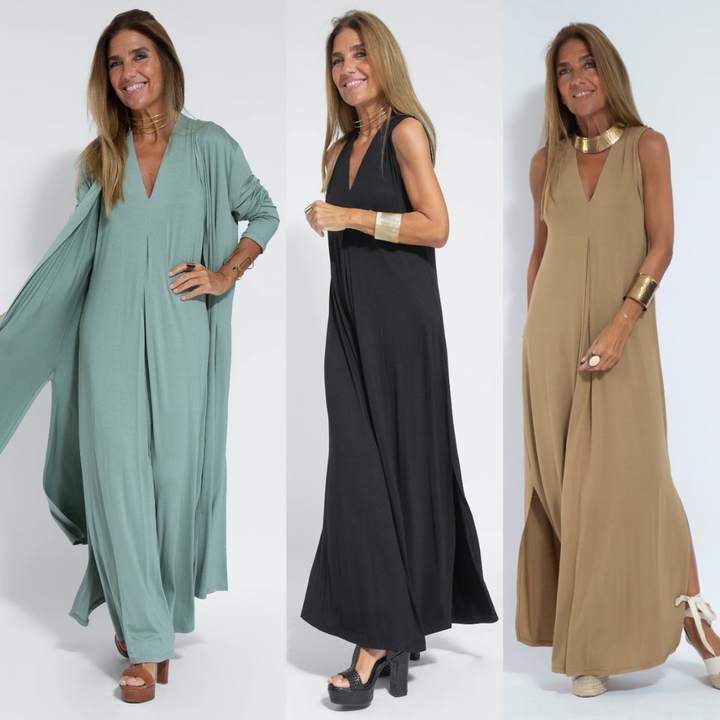 <div>Elegante Vestito Lungo con Set di Gilet Stylish di Kate</div>