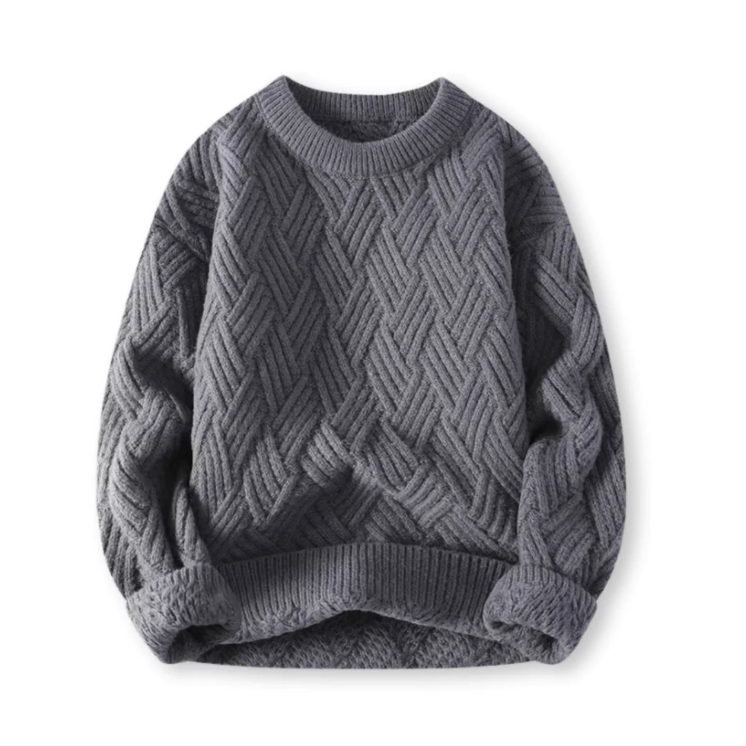Elegante maglione da uomo in twill di lana - eleganza e comfort per tutti i giorni