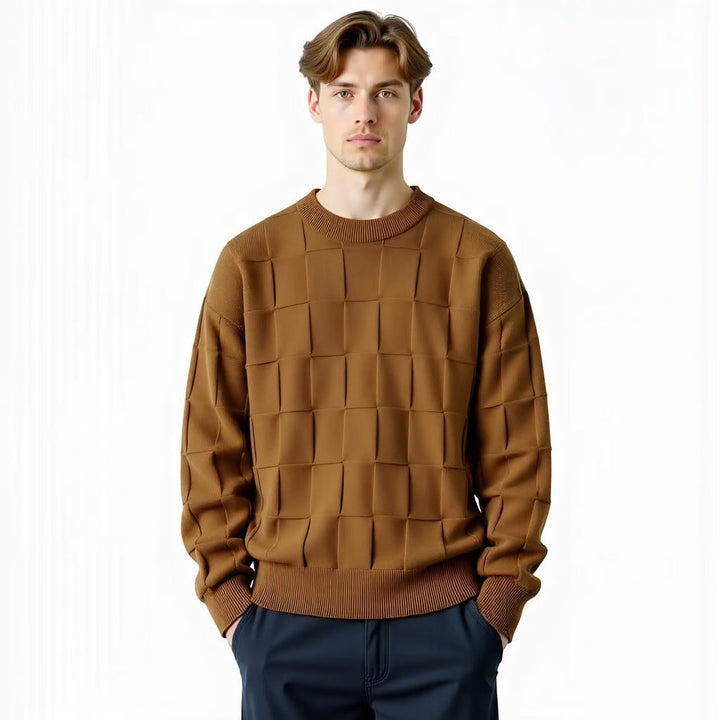 Elegante maglione da uomo in cotone di alta qualità, dalla vestibilità classica ed elegante.