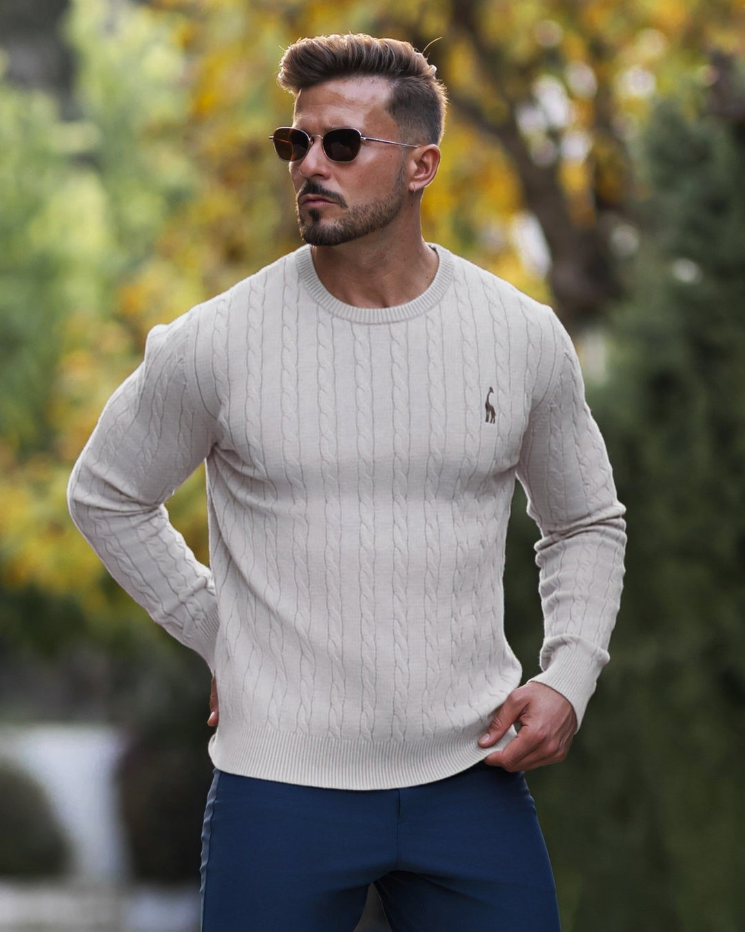Elegante maglione da uomo in maglia di cotone - eleganza e comfort senza tempo