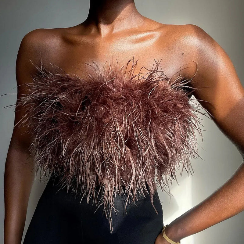 Gershwin - Elegante Bandeautop met Stijlvolle Veerdetails
