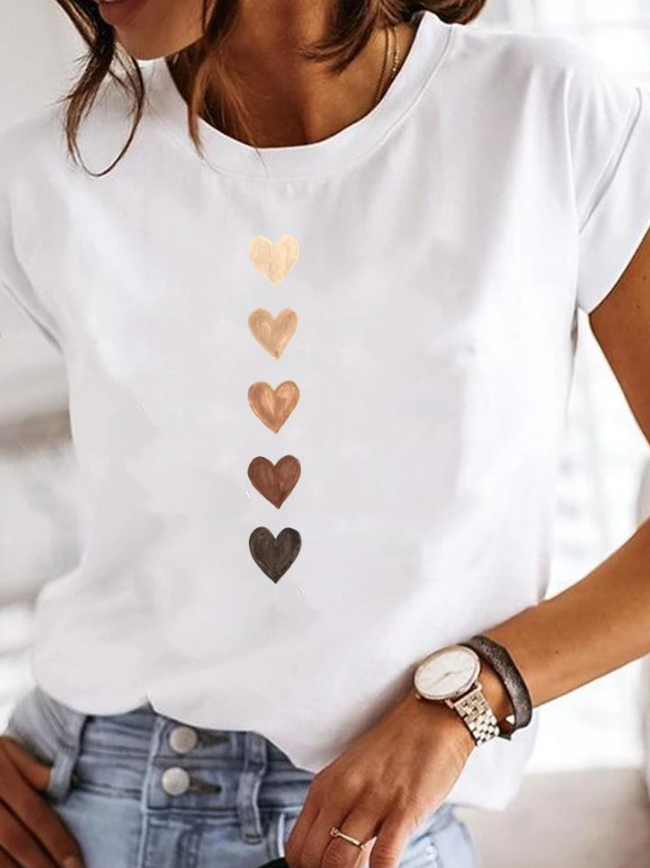 Elegante T-shirt bianca a maniche corte da donna, perfetta per l'estate