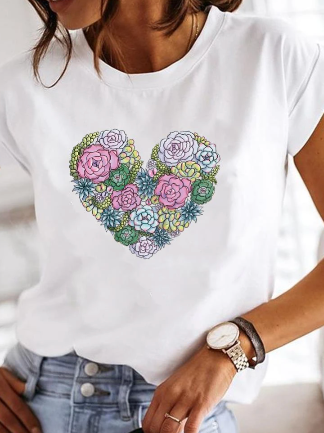 Elegante T-shirt bianca a maniche corte da donna, perfetta per l'estate